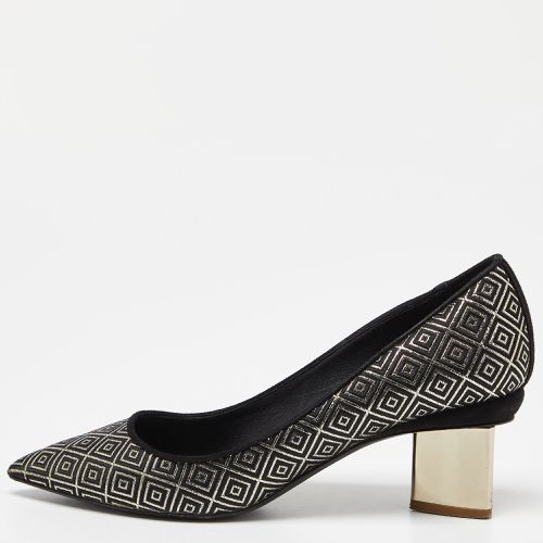 Nicholas Kirkwood Black/Gold Diamond Quilt Jacquard Pointed Toe Pumps Size 39 - Nicholas Kirkwood - Modalova