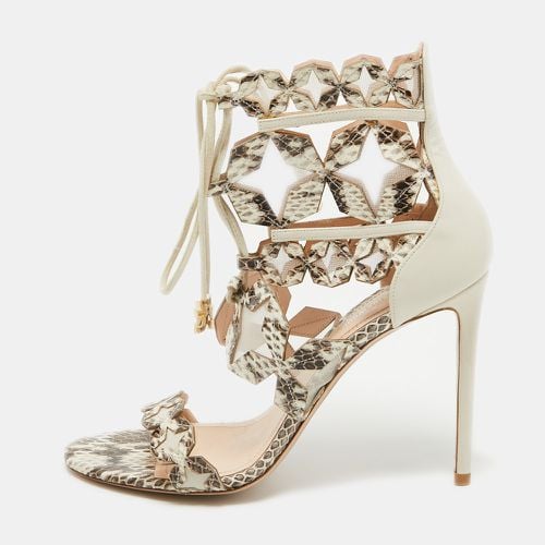 Nicholas Kirkwood Cream/Brown Leather and Mesh Sandals Size 37 - Nicholas Kirkwood - Modalova