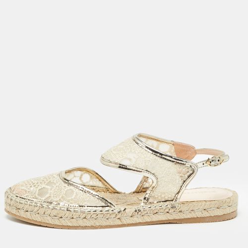 Nicholas Kirkwood Gold Lace and Mesh Espadrilles Slingback Flats Size 36 - Nicholas Kirkwood - Modalova