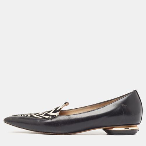 Nicholas Kirkwood Black/White Leather Beya Zigzag Pointed Toe Ballet Flats Size 35 - Nicholas Kirkwood - Modalova