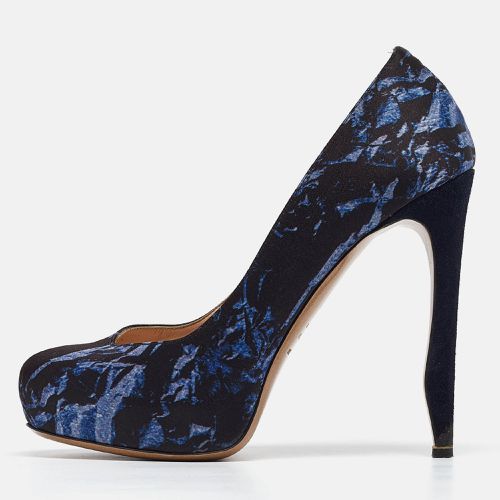 Nicholas Kirkwood Navy Blue Print Satin Platform Pumps Size 37.5 - Nicholas Kirkwood - Modalova