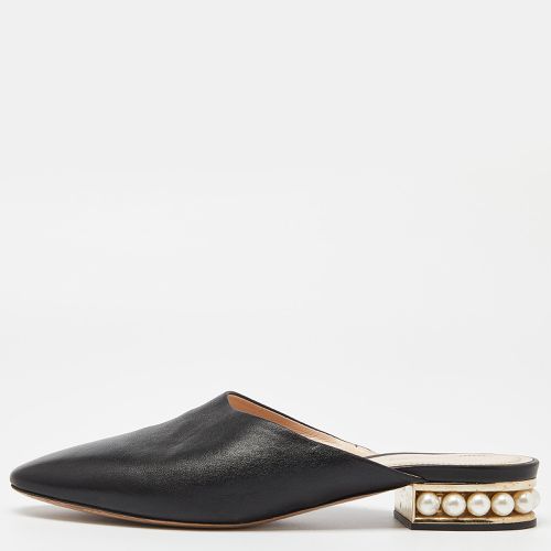 Nicholas Kirkwood Black Leather Casati Pearl Embellished Flat Mules Size 40 - Nicholas Kirkwood - Modalova