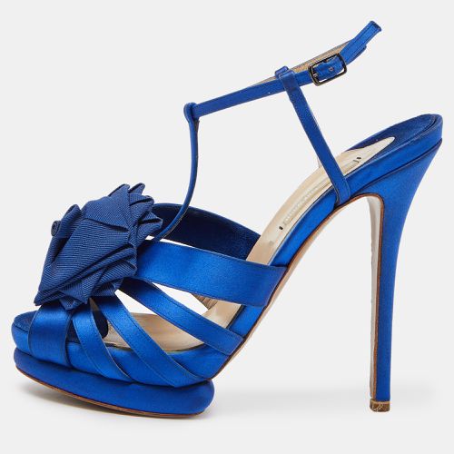 Nicholas Kirkwood Blue Satin Platform Ankle Strap Sandals Size 39 - Nicholas Kirkwood - Modalova