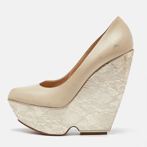 Nicholas Kirkwood Cream Leather Wedge Platform Pumps Size 39 - Nicholas Kirkwood - Modalova