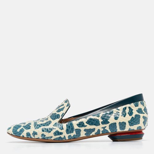 Nicholas Kirkwood Green/Cream Python Smoking Slipper Size 37 - Nicholas Kirkwood - Modalova