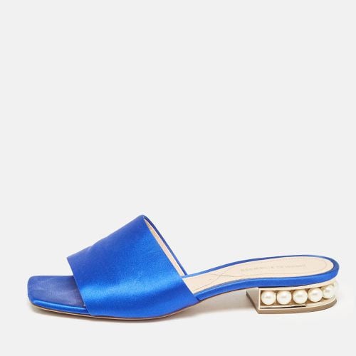 Nicholas Kirkwood Blue Satin Crystal Embellished Slides Size 38 - Nicholas Kirkwood - Modalova