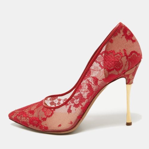 Nicholas Kirkwood Red Floral Lace Pointed Toe Pumps Size 38 - Nicholas Kirkwood - Modalova