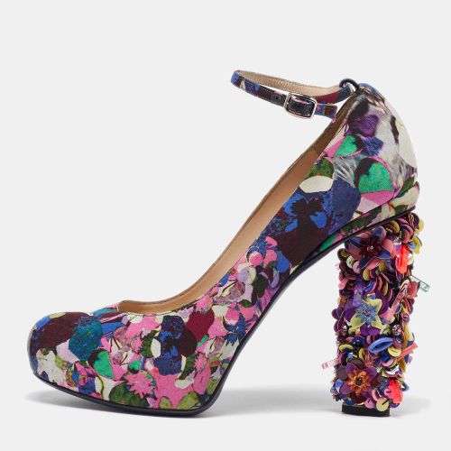 Nicholas Kirkwood Multicolor Printed Fabric Embellished Heel Ankle Strap Pumps Size 40 - Nicholas Kirkwood - Modalova