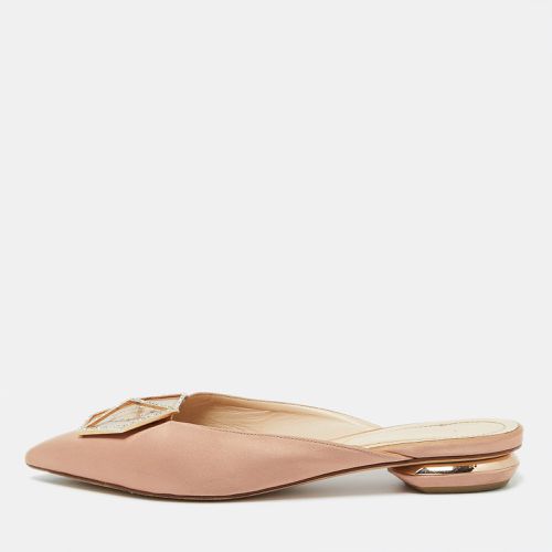 Nicholas Kirkwood Beige Satin Eden Crystal Embellished Flat Mules Size 39 - Nicholas Kirkwood - Modalova