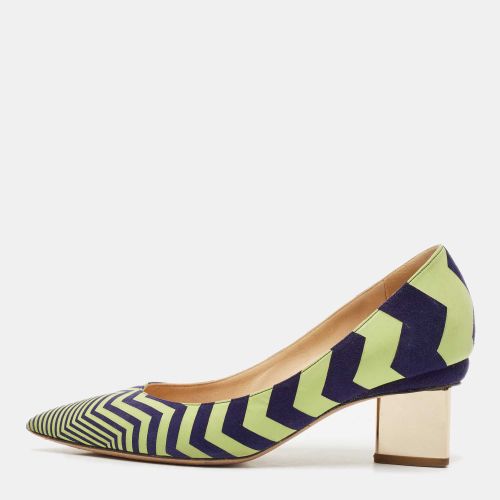 Nicholas Kirkwood Green/Blue Chevron Suede Block Heel Pumps Size 37 - Nicholas Kirkwood - Modalova