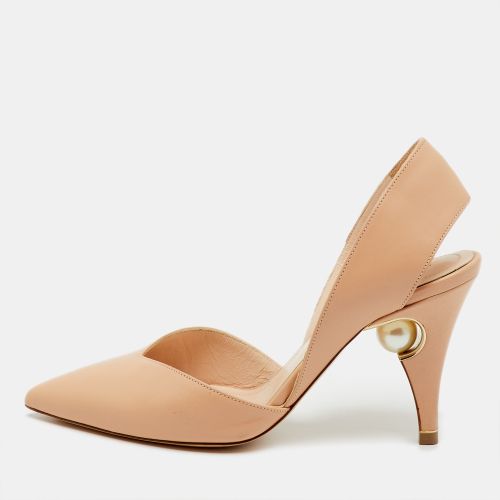 Nicholas Kirkwood Beige Leather Mira Pearl Heel Slingback Pumps Size 35 - Nicholas Kirkwood - Modalova