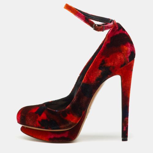 Nicholas Kirkwood x Erdem Multicolor Velvet Ankle Strap Platform Pumps Size 36 - Nicholas Kirkwood - Modalova