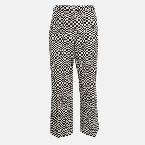 Black Printed Cotton Wide-Leg Trousers L - S'Max Mara - Modalova