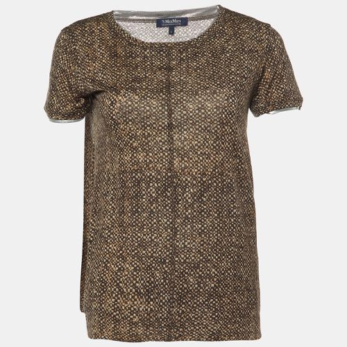 Snake Print Wool Blend Knit T-Shirt S - S'Max Mara - Modalova