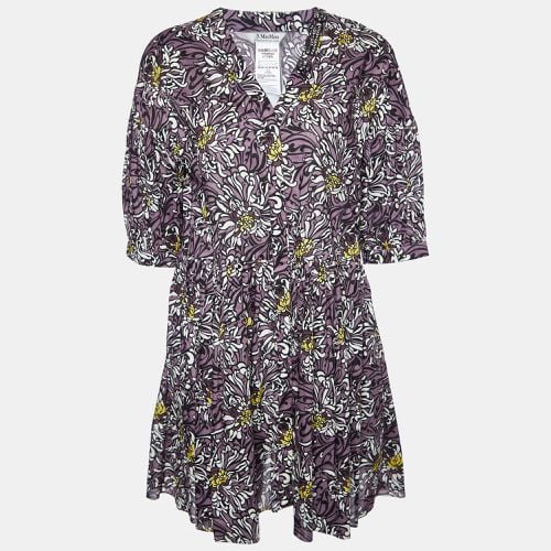 S'Max Mara Purple Floral Printed Cotton Mini Dress L - S'Max Mara - Modalova