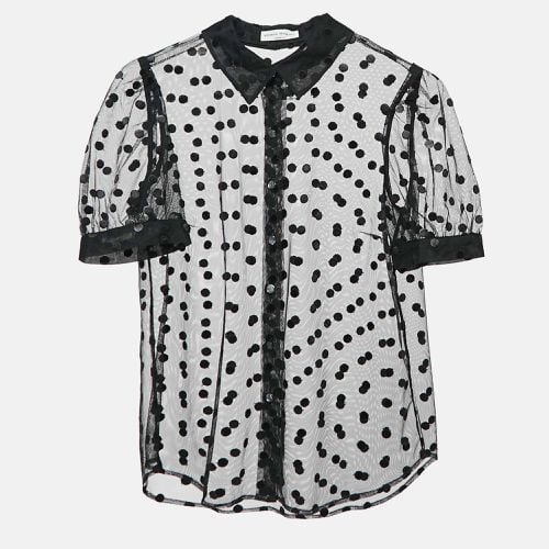 Polka Dot Embroidery Sheer Tulle Blouse S - Sonia Rykiel - Modalova