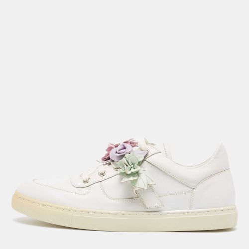 Sophia Webster White Leather Flower Embellished Low Top Sneakers Size 42 - Sophia Webster - Modalova