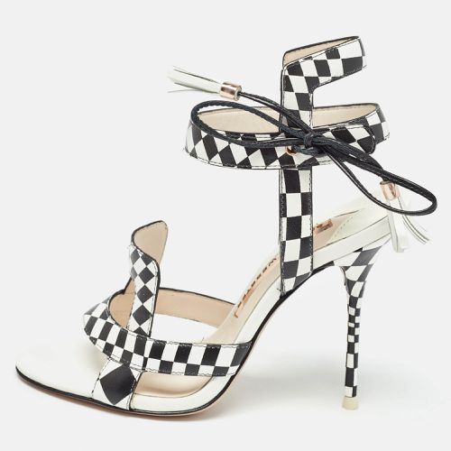 Sophia Webster White/Black Checkered Leather Poppy Sandals Size 35.5 - Sophia Webster - Modalova