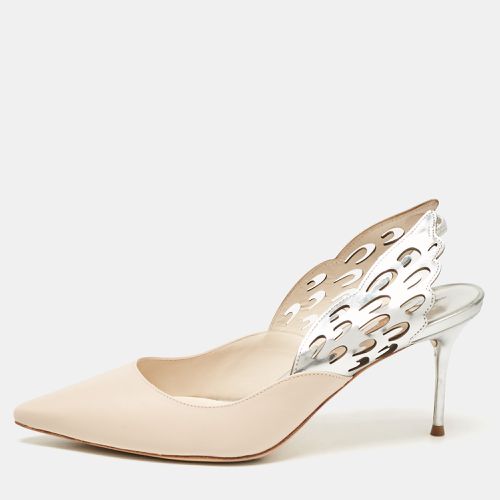 Sophia Webster Beige/Silver Leather Angelo Slingback Pumps 39 - Sophia Webster - Modalova