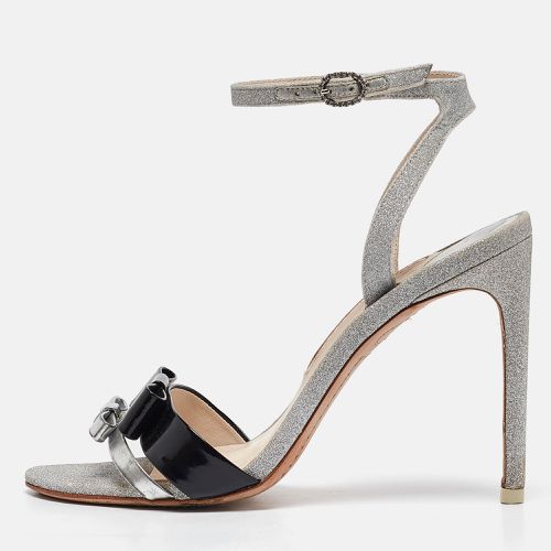 Sophia Webster Metallic/Black Glitter and Leather Ankle Strap Sandals Size 37.5 - Sophia Webster - Modalova