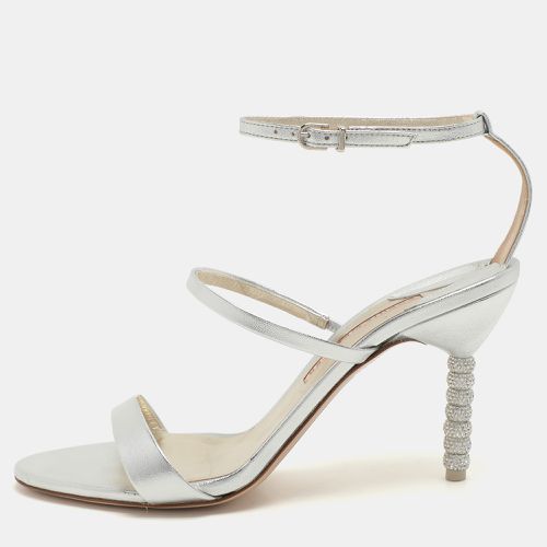 Sophia Webster Silver Leather Rosalind Crystal Heel Ankle Strap Open Toe Sandals Size 40 - Sophia Webster - Modalova