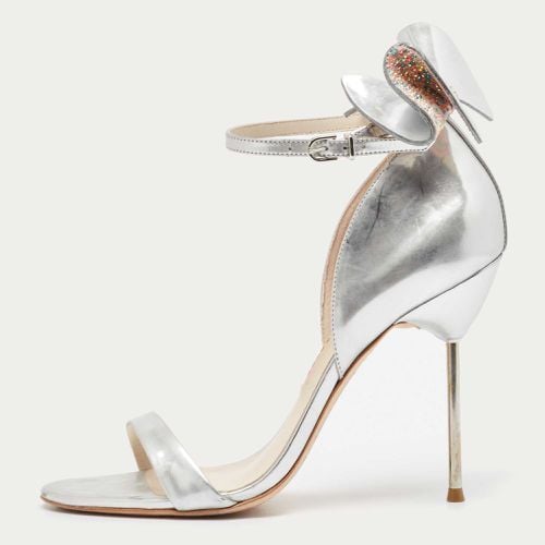 Sophia Webster Silver Leather Chiara Bow Ankle Strap Sandals Size 39 - Sophia Webster - Modalova