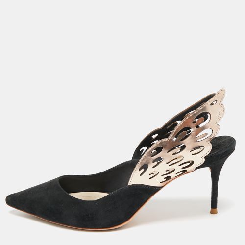 Sophia Webster Black/Metallic Bronze Suede And Leather Angelo Slingback Pumps Size 39.5 - Sophia Webster - Modalova