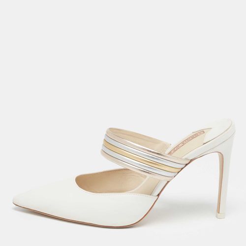 Sophia Webster White/Metallic Leather Joy Mules Size 38.5 - Sophia Webster - Modalova