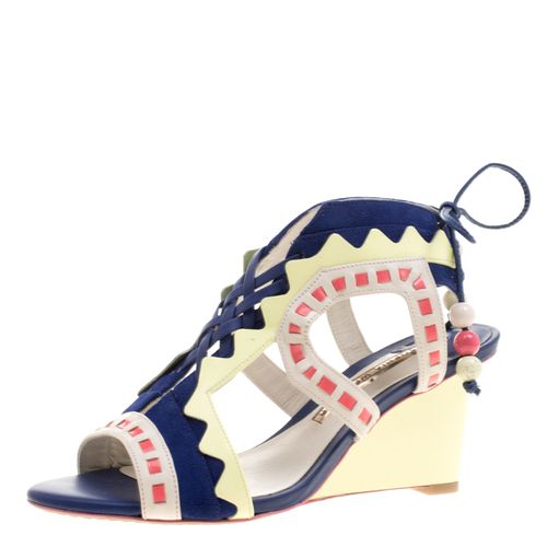 Sophia Webster Multicolor Leather and Suede Raya Wedge Sandals Size 36 - Sophia Webster - Modalova