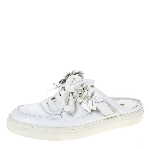 Sophia Webster White Leather Flower Embellished Mule Sneakers Size 36.5 - Sophia Webster - Modalova