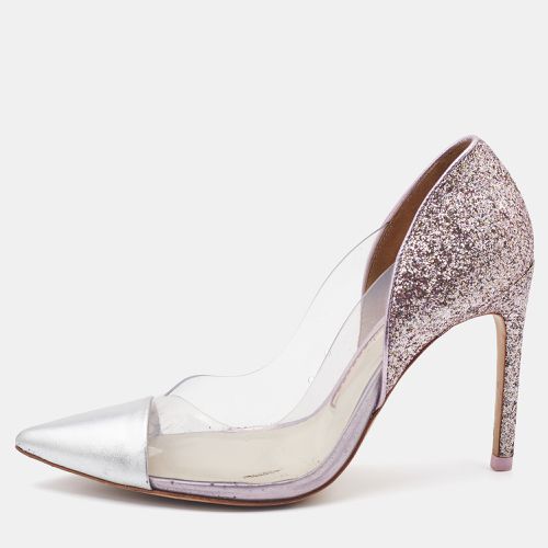 Silver/Pink Leather, PVC and Glitter Daria Pointed Toe Pumps Size 36.5 - Sophia Webster - Modalova