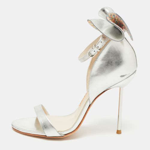 Sophia Webster Metallic Silver Leather Chiara Butterfly Ankle Strap Sandals Size 35.5 - Sophia Webster - Modalova