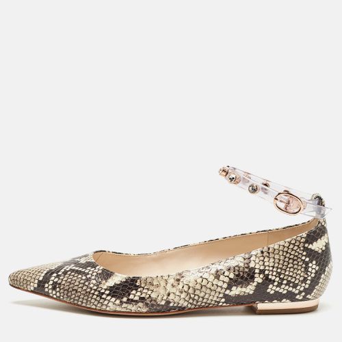 Two Tone Embossed Python Dina Ankle Strap Ballet Flats Size 37 - Sophia Webster - Modalova