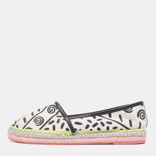 Sophia Webster White/Black Canvas and Leather Espadrille Flats Size 40.5 - Sophia Webster - Modalova