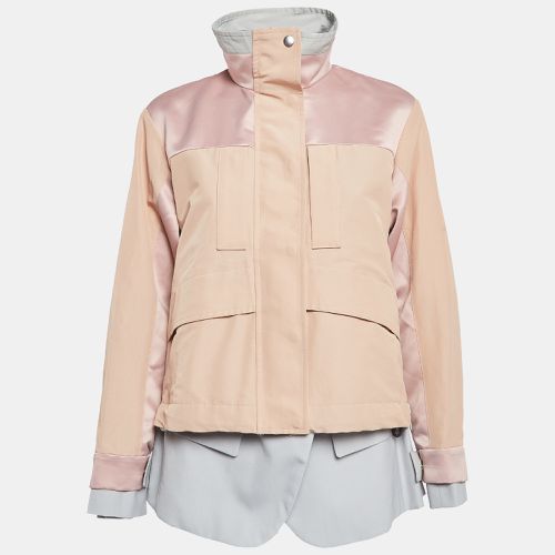 Satin Trimmed Synthetic Layered Zipper Jacket M - Sacai - Modalova