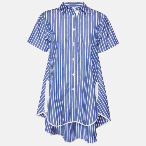 Sacai Blue Striped Cotton Poplin Flared Shirt S - Sacai - Modalova