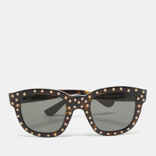 Saint Laurent Brown SL100 Lou Studded Square Sunglasses - Saint Laurent Paris - Modalova