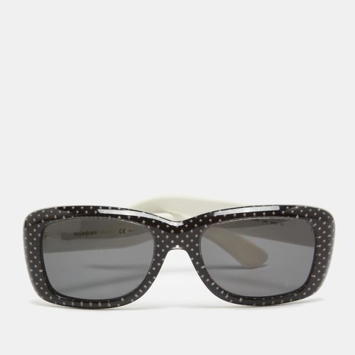 Saint Laurent Black/White Printed 2320/S Rectangular Sunglasses - Saint Laurent Paris - Modalova