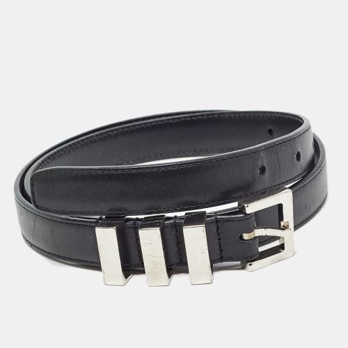 Saint Laurent Black Leather Slim Buckle Belt 75CM - Saint Laurent Paris - Modalova