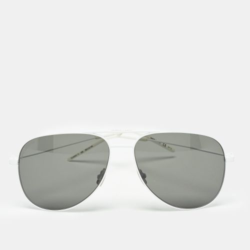 Saint Laurent White/Black Classic 11 Aviator Sunglasses - Saint Laurent Paris - Modalova