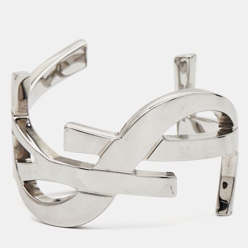 Saint Laurent Opyum Silver Tone Open Cuff Bracelet - Saint Laurent Paris - Modalova