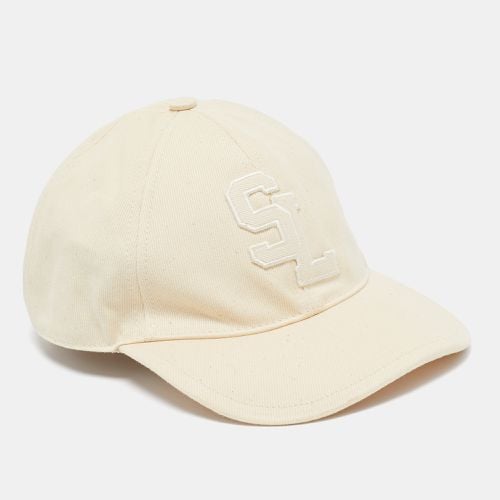 Saint Laurent Paris Beige SL Applique Cotton Baseball Cap 59 cm - Saint Laurent Paris - Modalova