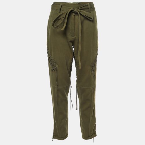 Saint Laurent Paris Green Cotton Blend Lace Tie-Up Military Trousers M - Saint Laurent Paris - Modalova