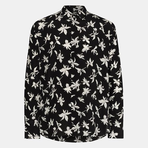 Saint Laurent Black Floral Print Silk Buttoned Shirt M - Saint Laurent Paris - Modalova