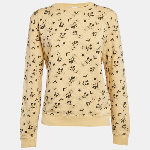 Saint Laurent Paris x Disney Yellow Mickey Mouse Print Cotton Knit Sweater XS - Saint Laurent Paris - Modalova