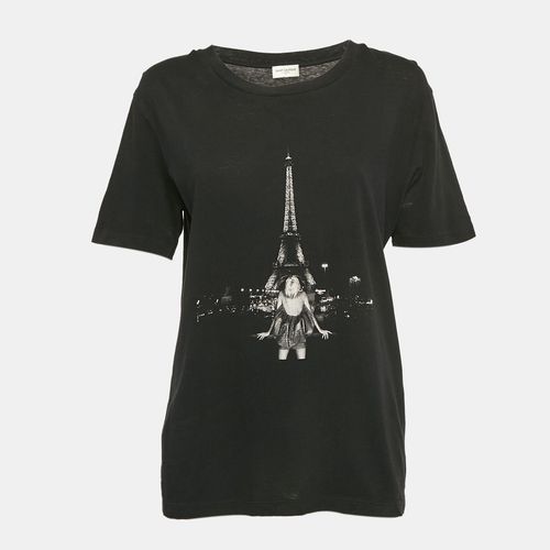 Saint Laurent Paris Black Eiffel Tower Print Jersey T-Shirt XS - Saint Laurent Paris - Modalova