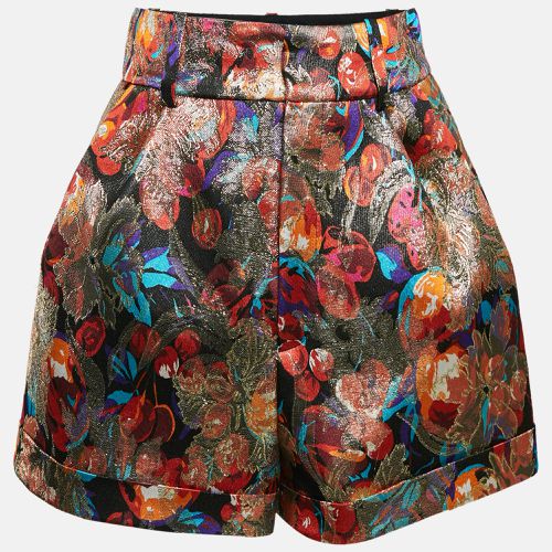 Saint Laurent Paris Multicolor Floral Brocade Pleated Shorts S - Saint Laurent Paris - Modalova