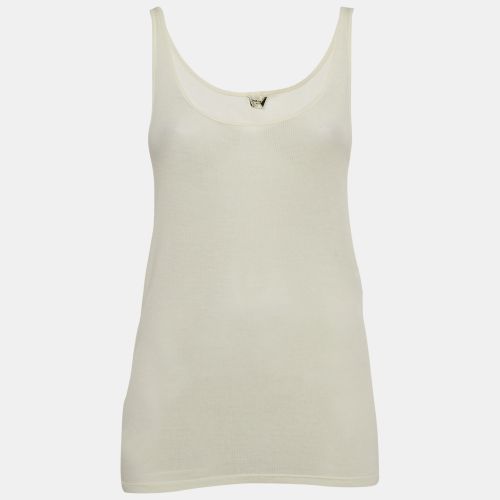 Saint Laurent Cream Modal and Cotton Rib Knit Tank Top XS - Saint Laurent Paris - Modalova