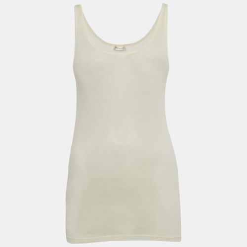 Saint Laurent Cream Rib Knit Tank Top XS - Saint Laurent Paris - Modalova