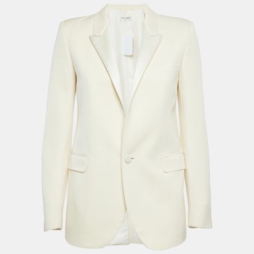 Saint Laurent Paris Cream Wool Single-Breasted Blazer S - Saint Laurent Paris - Modalova